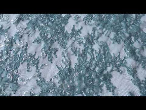Teal Raschel Lace - Honor