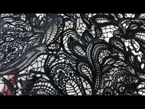 Black Corded & Sequinned Lace - Monet