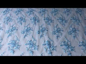 Light Blue Embroidered Lace - Kirsty