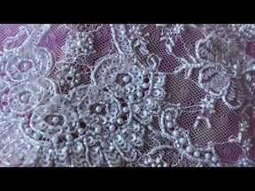 Ivory Beaded Lace - Diamond