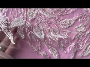 Ivory Beaded Embroidery Lace - Leonella