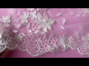 Ivory Embroidered Lace - Hughette