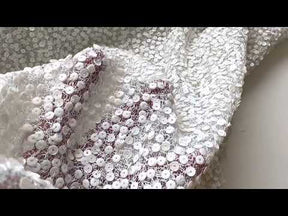 White Sequin Fabric - Moondust