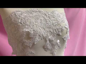 White Beaded & Corded Lace Trim - Victoria
