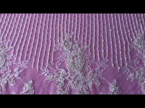 Ivory Corded & Beaded Lace - Iris