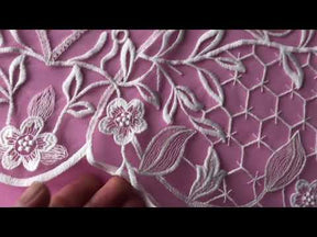 Ivory Embroidered Lace - Amina
