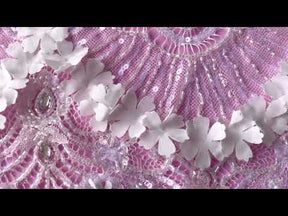 Ivory Hand Beaded Raschel Lace - Cheryldene
