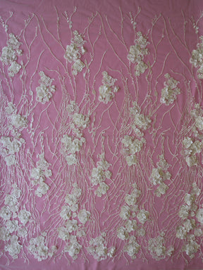 Ivory 3D Embroidered Lace - Augustine