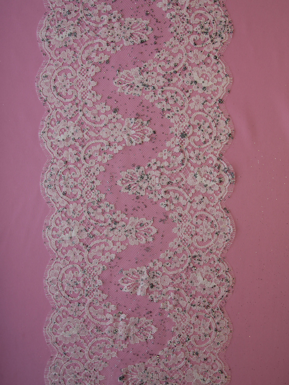 Ivory & Silver Chantilly Lace Trim - Natasha