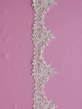 Ivory Beaded Guipure Lace Trim - Martina