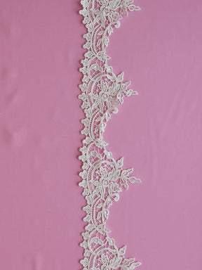 Ivory Beaded Guipure Lace Trim - Martina