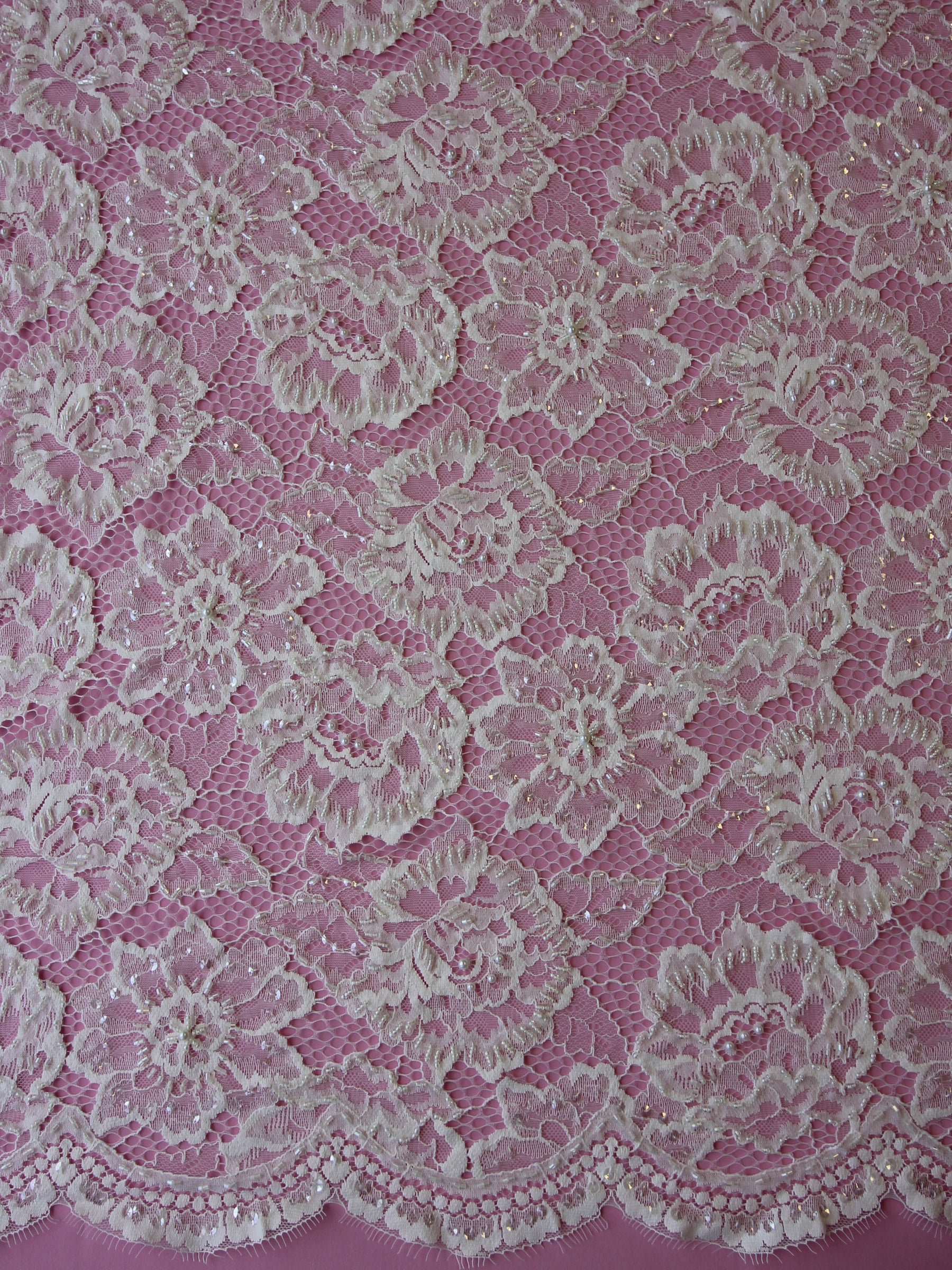 Ivory Beaded Lace – Shirley