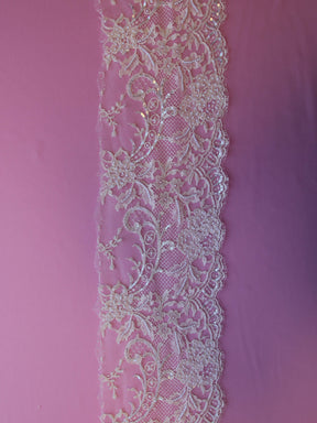 Ivory Beaded Lace Trim - Apple