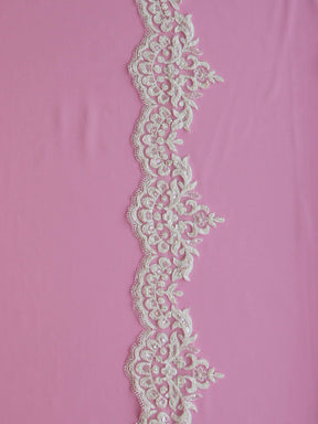 Ivory Beaded Lace Trim - Ava