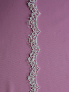 Ivory Beaded Lace Trim - Kentucky