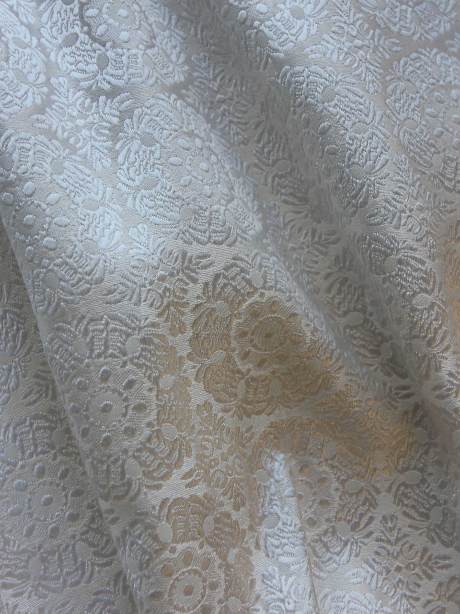 Ivory Silk Brocade - Tudor