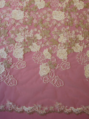 Champagne & Ivory Embroidered Lace - Zelda