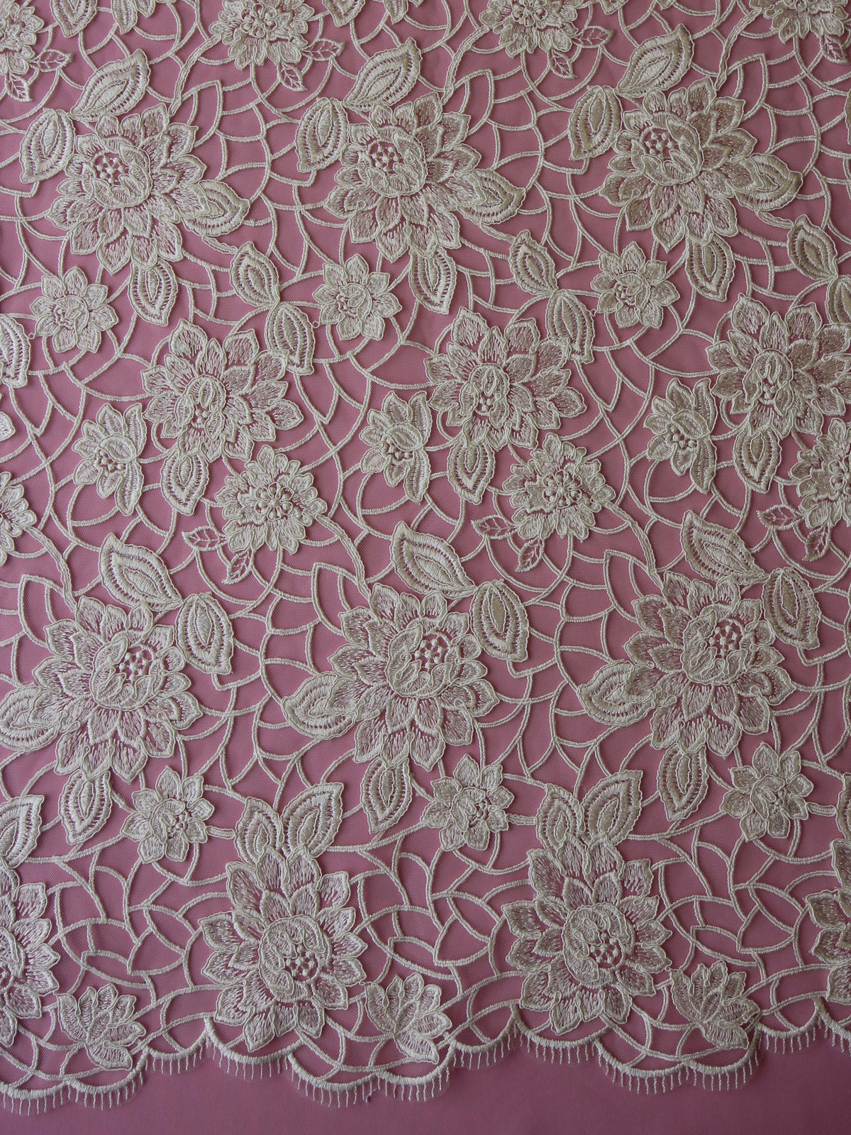 Ivory Embroidered Lace - Annika