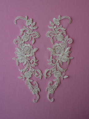 Ivory Embroidered Lace Appliques - Lupin