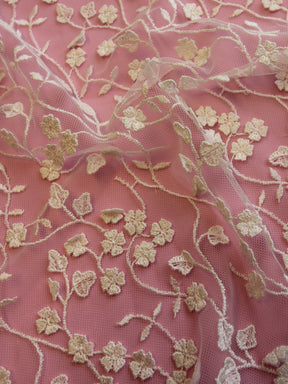 Ivory Embroidered Lace - Adebola