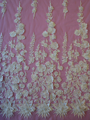 Ivory Embroidered Lace - Alessia