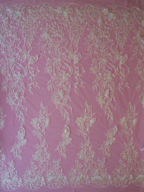 Ivory Embroidered Lace - Calinda