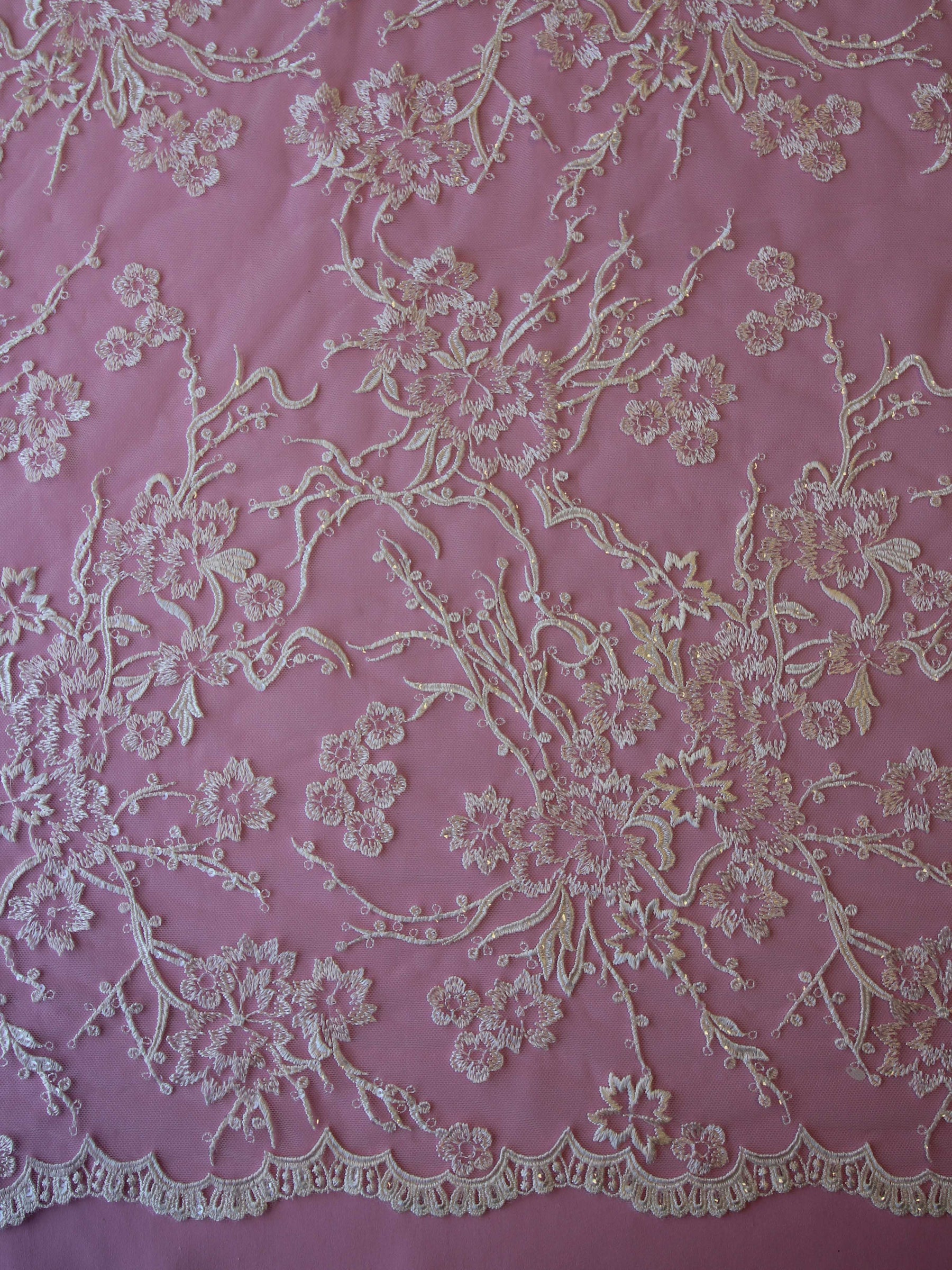 Ivory Embroidered Lace - Fayette