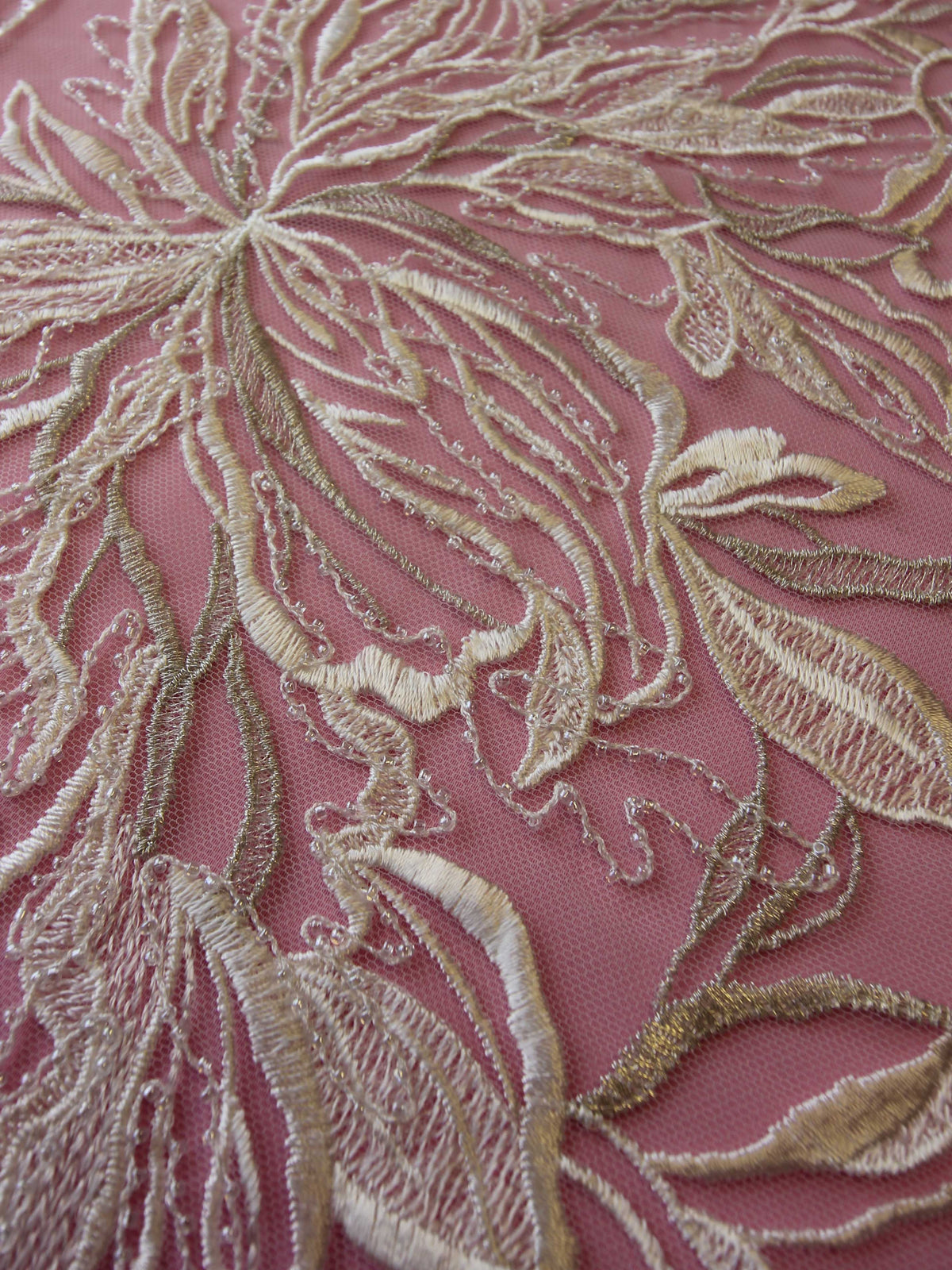 Ivory Embroidered Lace - Marie Jacques