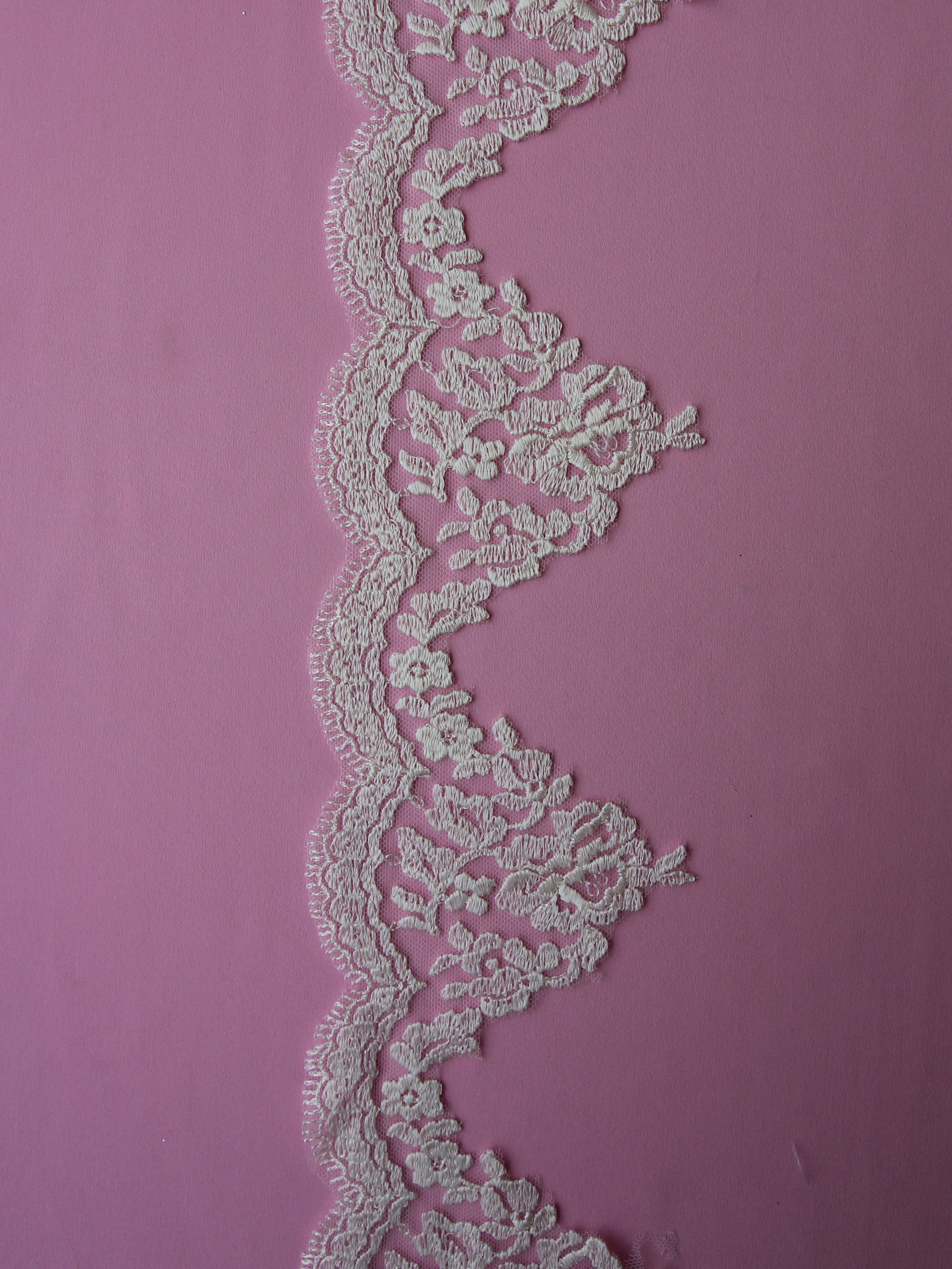 Ivory Embroidered Lace Trim - Dominique