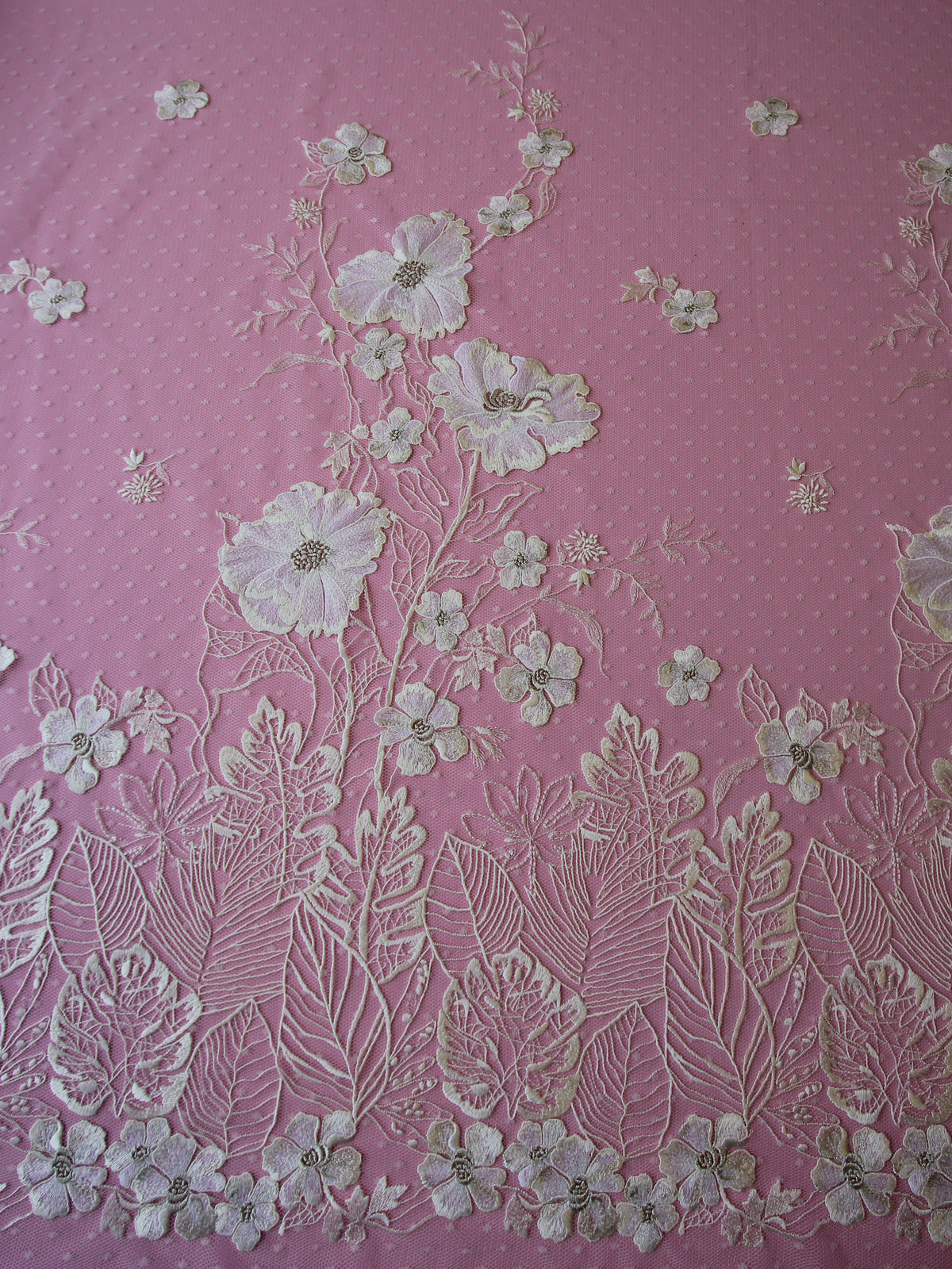 Ivory Embroidered Lace - Violetta