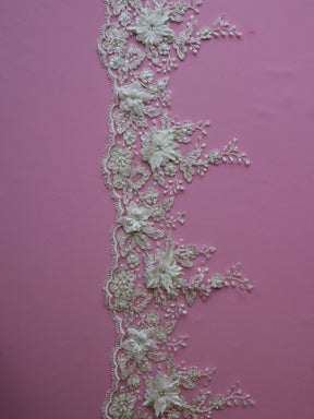 Ivory Flower Lace Trim - Naomi