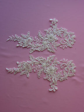 Ivory Beaded Lace Appliques - Annabelle