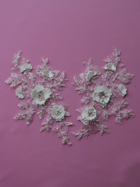 Ivory Beaded Flower Lace Appliques – Jacqueline