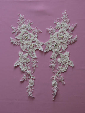 Ivory Corded Lace Applique - Peacock