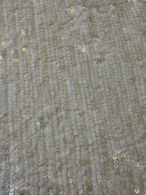 Ivory Sequinned Fabric - Chenca