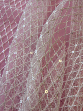Ivory Sequinned Tulle - Glint