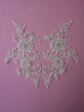 Ivory Sequinned Lace Appliques - Illinois