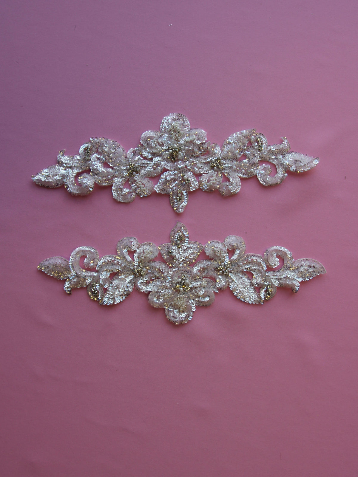 Ivory Sequinned Lace Appliques - Indiana