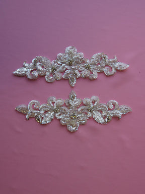 Ivory Sequinned Lace Appliques - Indiana