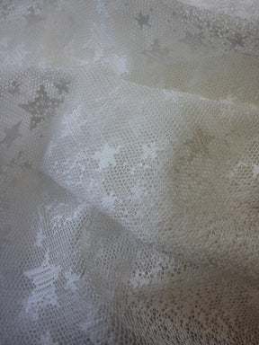 Ivory Star Decorated Tulle - Magic