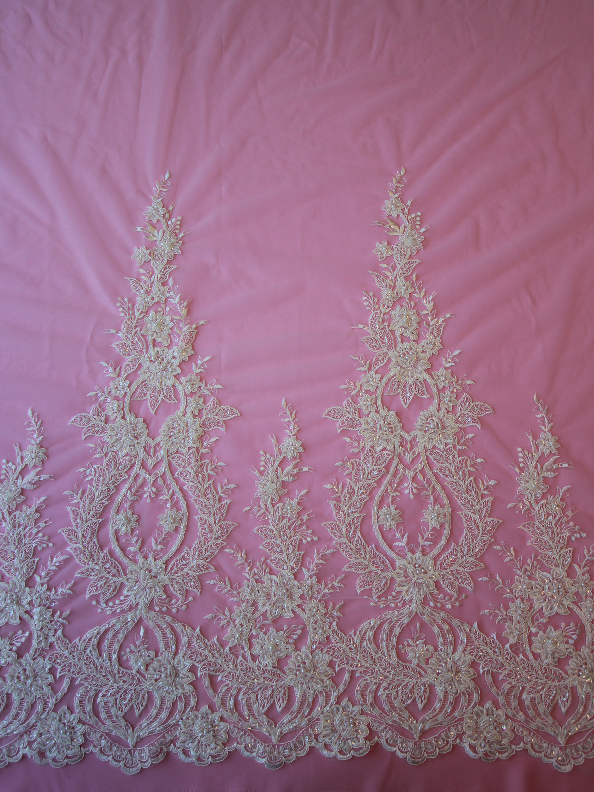Ivory Lace Trimmed Tulle - Wesley