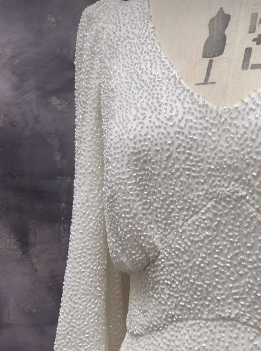 Ivory Beaded Fabric – Allura