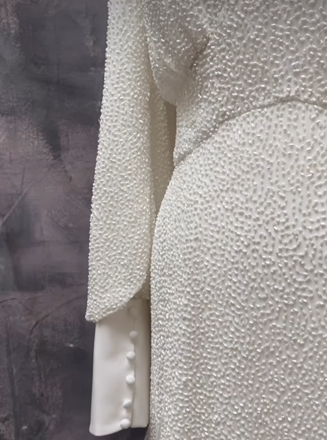 Ivory Beaded Fabric – Allura