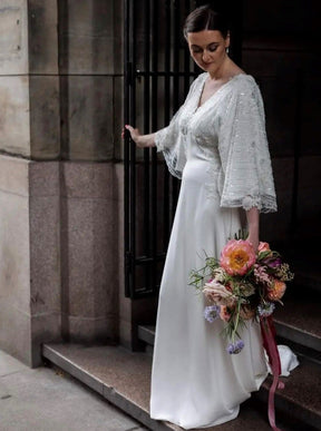 Ivory Beaded Lace - Hibiscus