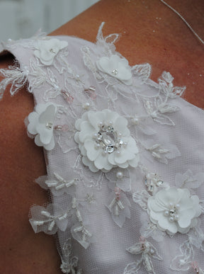 Ivory Beaded Flower Lace – Jacqueline