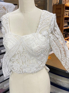 Ivory Hand Beaded Lace - Jaxton