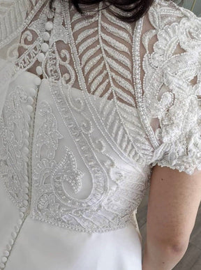 Ivory Hand Beaded Lace - Jaxton