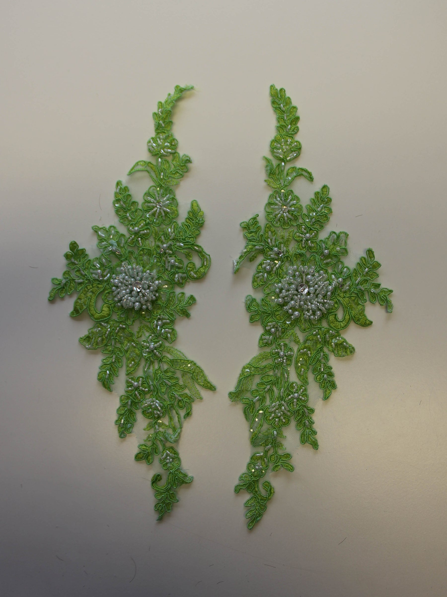 Tropical Green Corded Lace Appliques - Utah