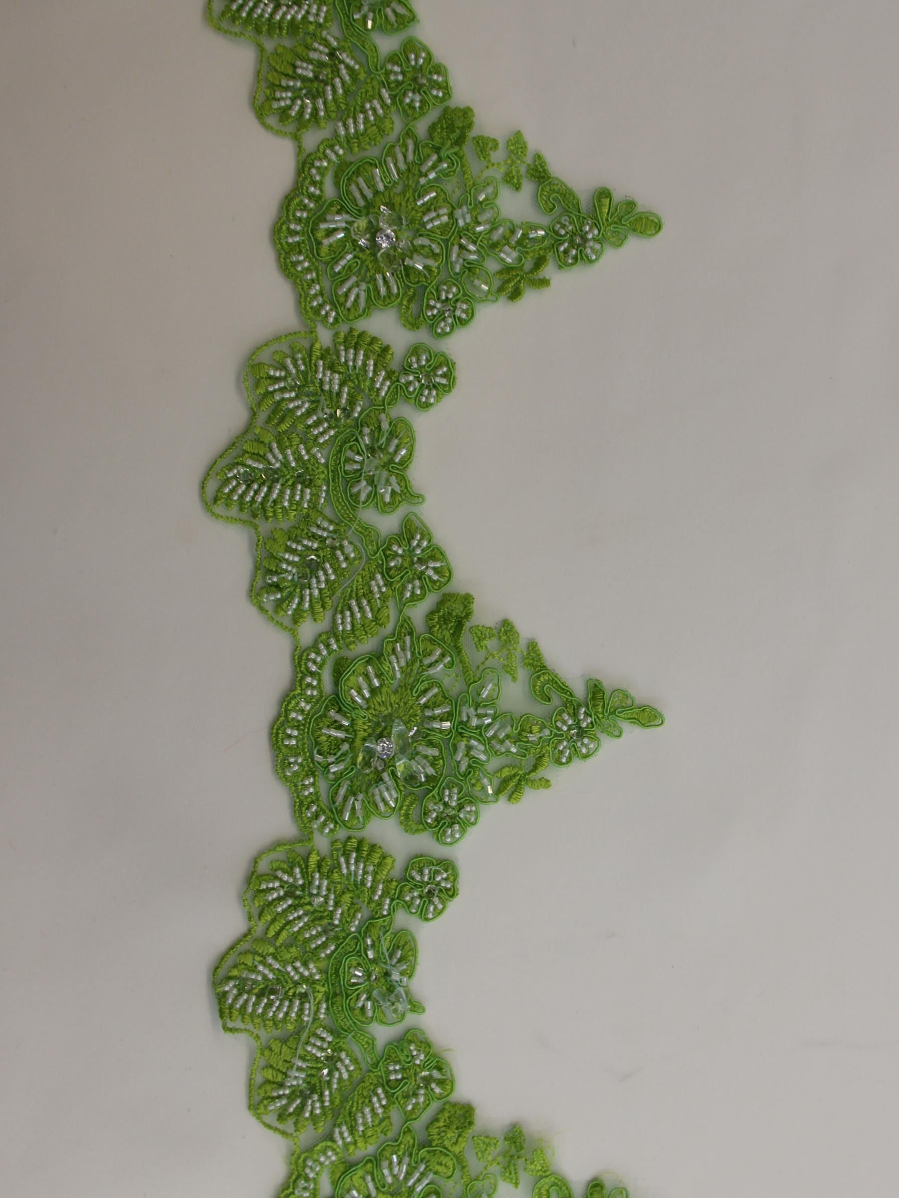 Tropical Green Lace Trim - Chelsea