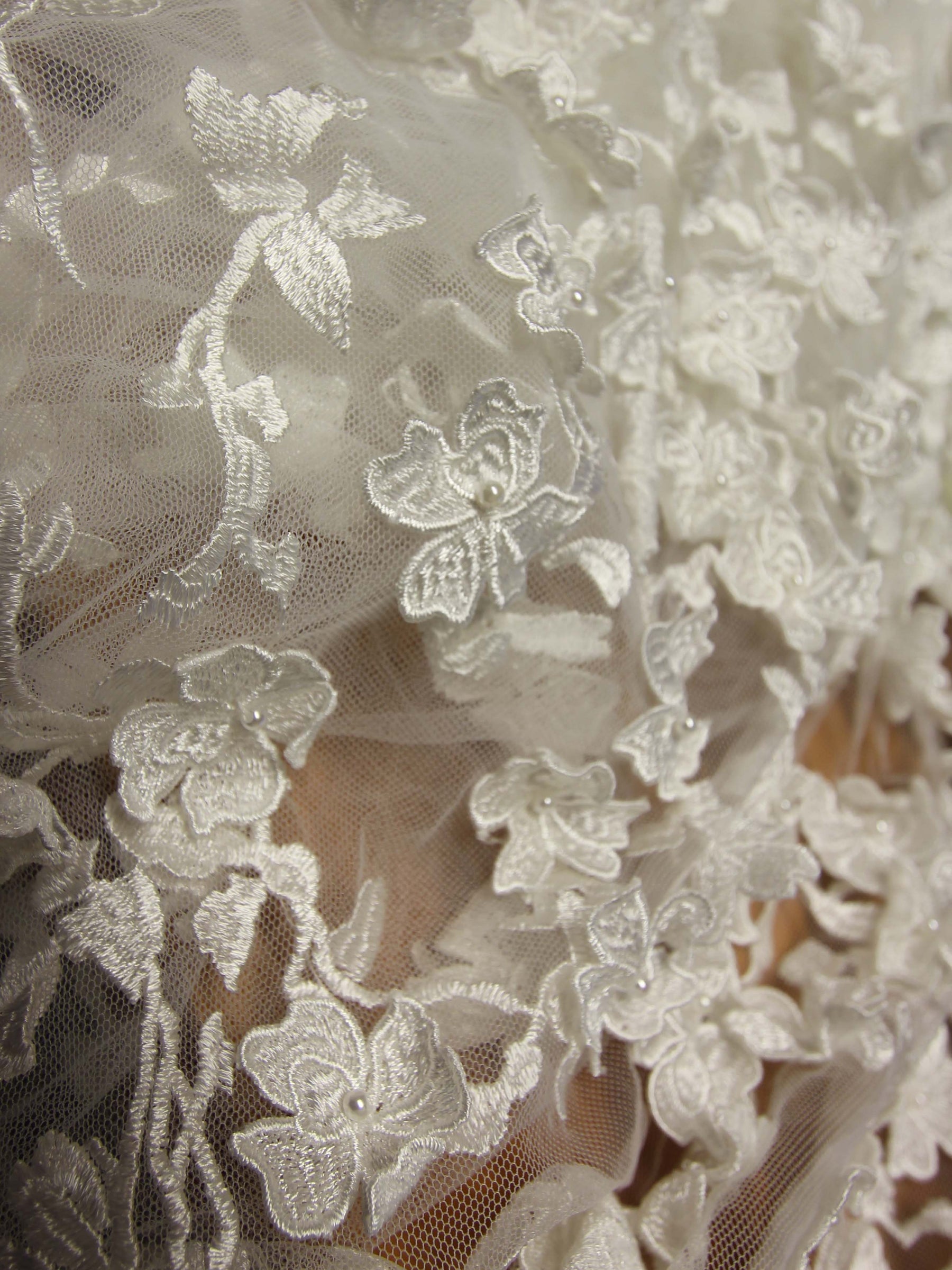 Ivory 3D Embroidery Lace - Magdalana